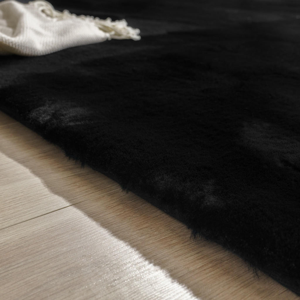 Thumbnail - Paco Home Hochflorteppich, Schwarz, Textil, Rechteckig, 120x160 cm, strapazierfähig, für Fußbodenheizung geeignet, Teppi...