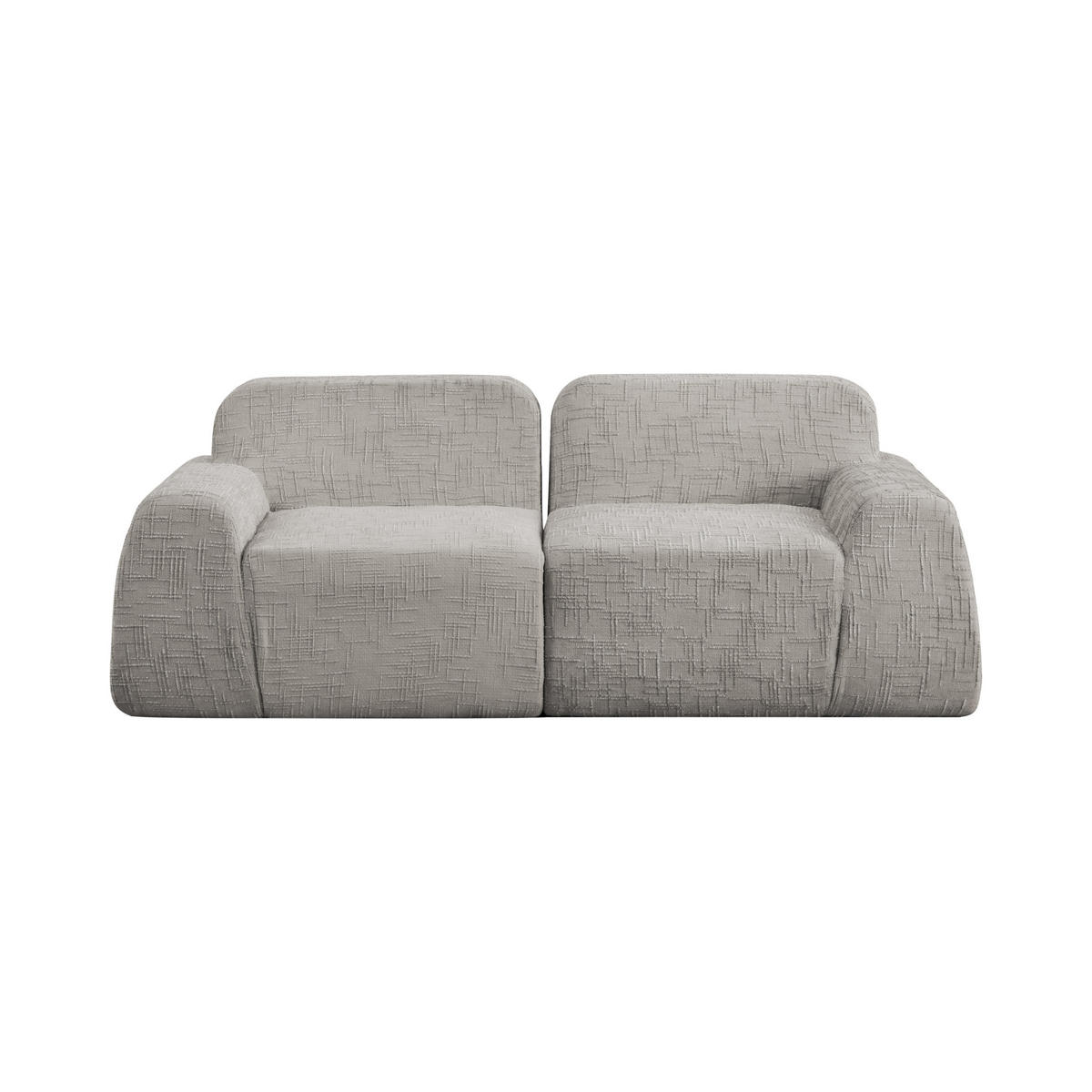 2-SITZER SOFA Chenille Grau ohne Montage - Grau, Textil (198/73/90.5cm) - WISHDOR