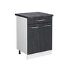 KÜCHENUNTERSCHRANK R-Line Schwarz Beton 60 cm AP Anthrazit - Schwarz/Weiß, Holzwerkstoff (60/81.6/60cm) - Vicco