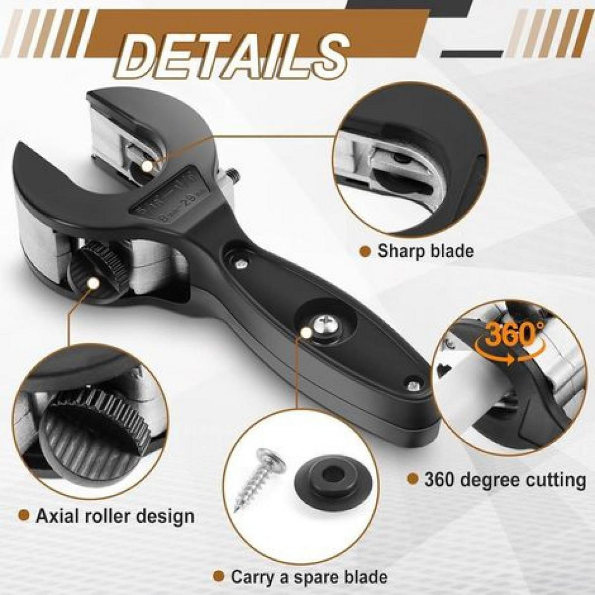 ZANGE – Verstellbar – Geeignet für Kupfer/Edelstahl/PVC/Kunststoff - Schwarz, Metall (16/1/5cm) - DCA