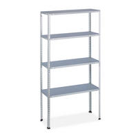 SCHWERLASTREGAL - Silberfarben, Metall (75/150/30cm) - Relaxdays