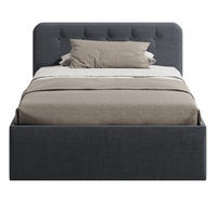 POLSTERBETT mit verstellbarem Lattenrost & Bettkasten, Kaltschaummatratze, 120 x 200 cm in Anthrazit - Anthrazit, Holzwerkstoff/Textil (120/200cm) - Home Collective