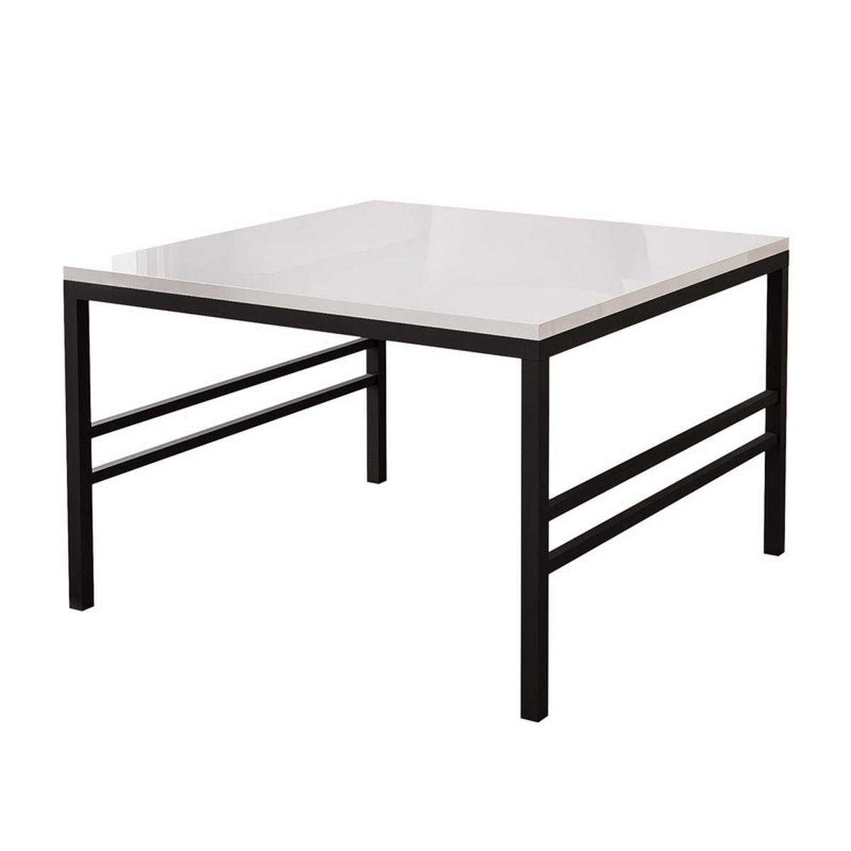 COUCHTISCH FORMA 60/60 cm Quadrat, Schwarz / Weiß Hochglanz - Weiß Hochglanz/Schwarz, Metall (60/60/40cm) - Idohome