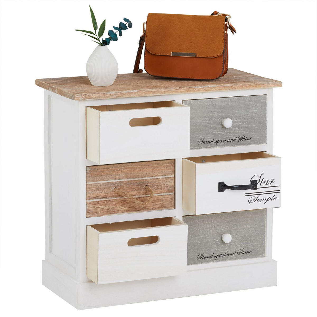 KOMMODE SALVA - Weiß, Holz (54/51/27cm) - CARO-Möbel
