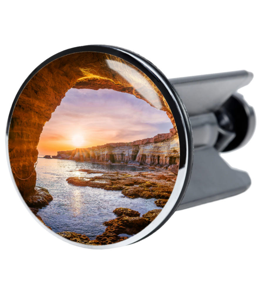 WASCHBECKENSTÖPSEL Bay - Blau/Gelb, Kunststoff/Metall (4/7/7cm) - Sanilo