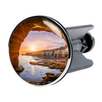 WASCHBECKENSTÖPSEL Bay - Blau/Gelb, Kunststoff/Metall (4/7/7cm) - Sanilo