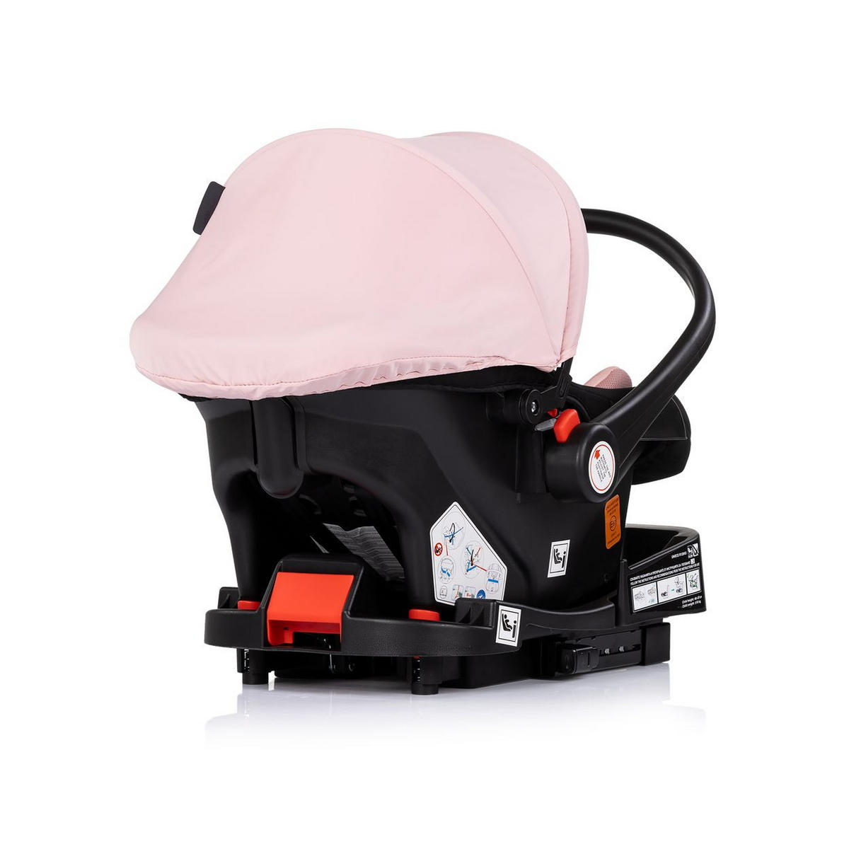 BABYSCHALE Amore i-Size Gr. 0+ rosa pink (0 - 13 kg) Kissen Griff verstellbar - Rosa, Kunststoff (40/56/62cm) - Chipolino