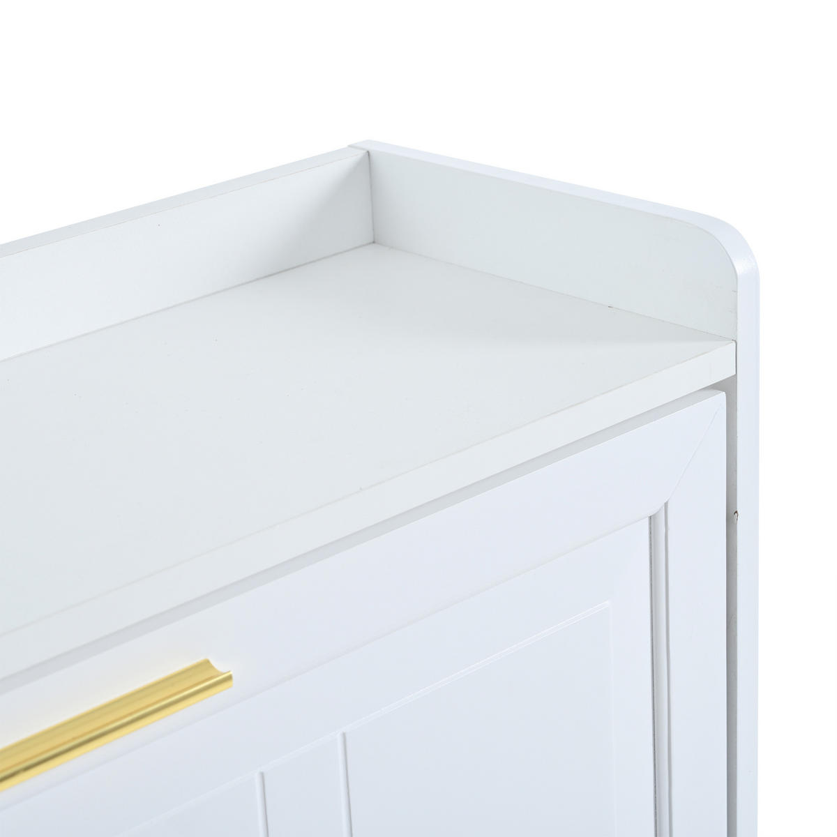 SCHUHSCHRANK aus MDF & Spanplatte 140x24x120cm in Weiß mit Klapptüren - Weiß, Holzwerkstoff (140/120/24cm) - Modfu