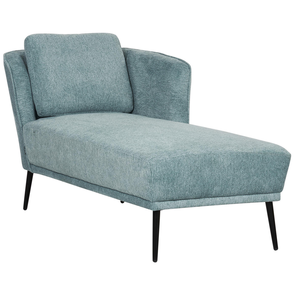 ČALOUNĚNÉ LEHÁTKO CHAISE LONGUE LEVOSTRANNÉ Látka Modré Artheze - modrá/černá, textil (148/70/64cm) - Beliani