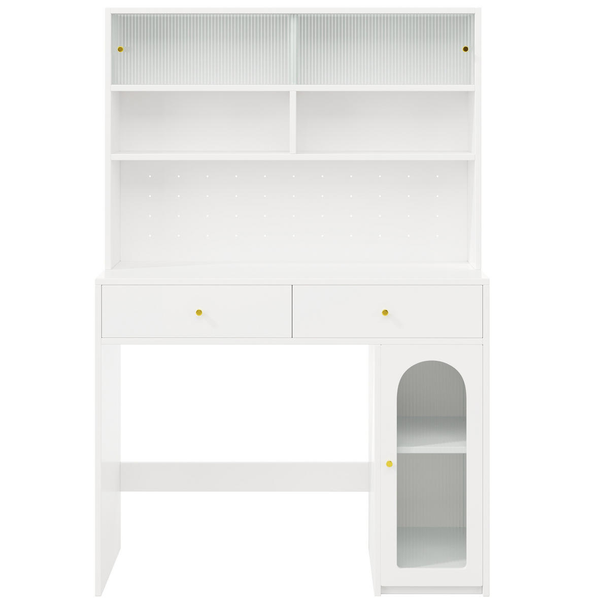 KÜCHENSCHRANK-SET aus MDF 120x45x180 cm Weiß mit klappbarem Esstisch 120x75x75 cm - Weiß, Holzwerkstoff (120/180/45cm) - IVMEU