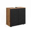 WASCHBECKENUNTERSCHRANK Irma Anthrazit gepunktet 60 x 59 cm - Anthrazit/Eiche Wotan, Holzwerkstoff (60/59/30cm) - Vicco