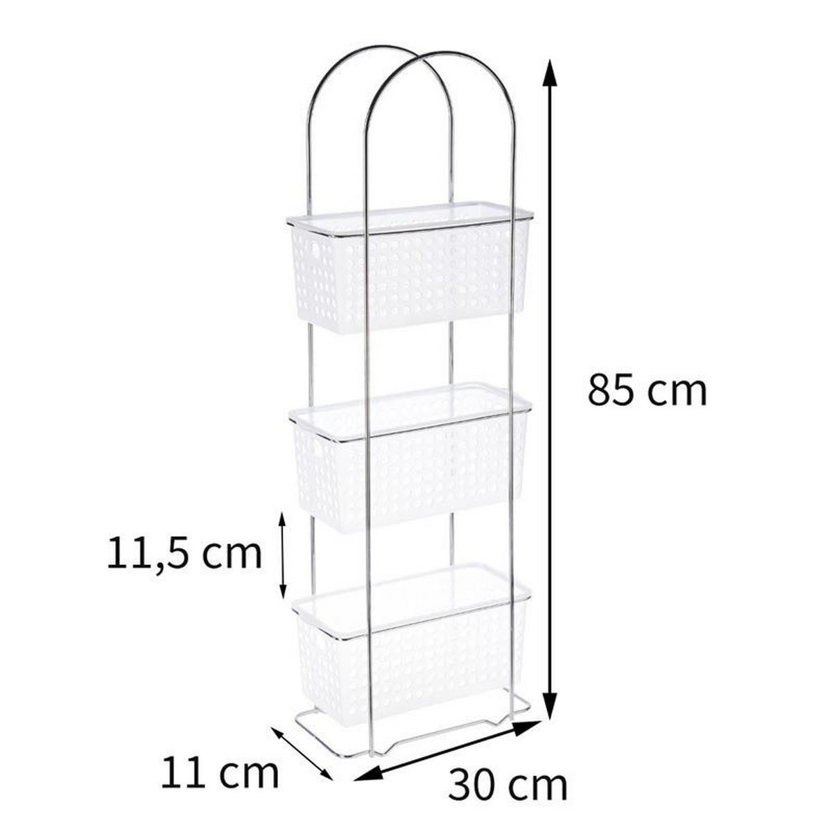 BADREGAL Regal für Utensilien - 3 Ebenen 14,5/28/84 cm - Weiß, Kunststoff (28/84/14.5cm) - 5five Simply Smart