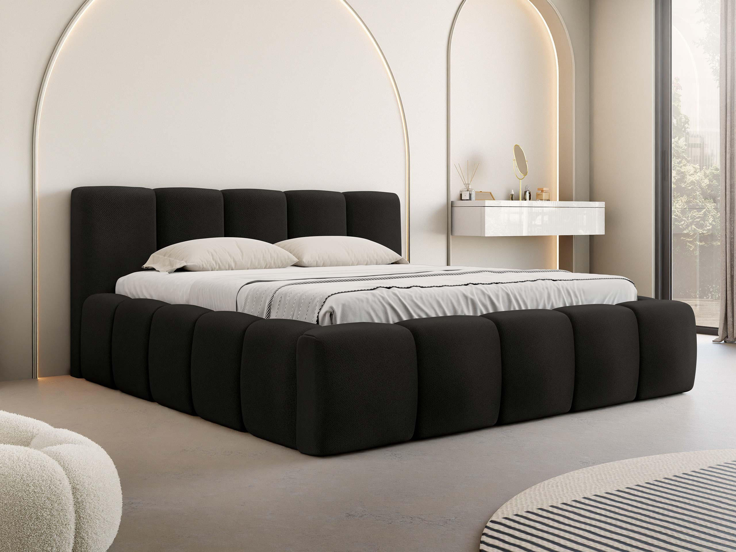 POLSTERBETT Kevson - Schwarz, Holzwerkstoff/Textil (180/200cm) - MIRJAN24
