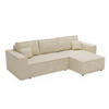 ECKSOFA Prato Beige Rechts - Beige/Schwarz, Holz/Kunststoff (280/170cm) - Graingold
