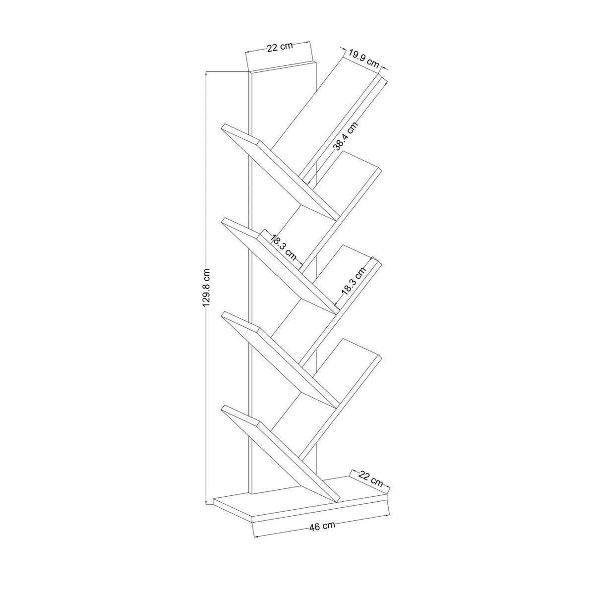 BÜCHERREGAL in eiche- und weissoptik 22/46/129,8 cm - Eichefarben, Holzwerkstoff (22/129.8/134cm) - Calicosy
