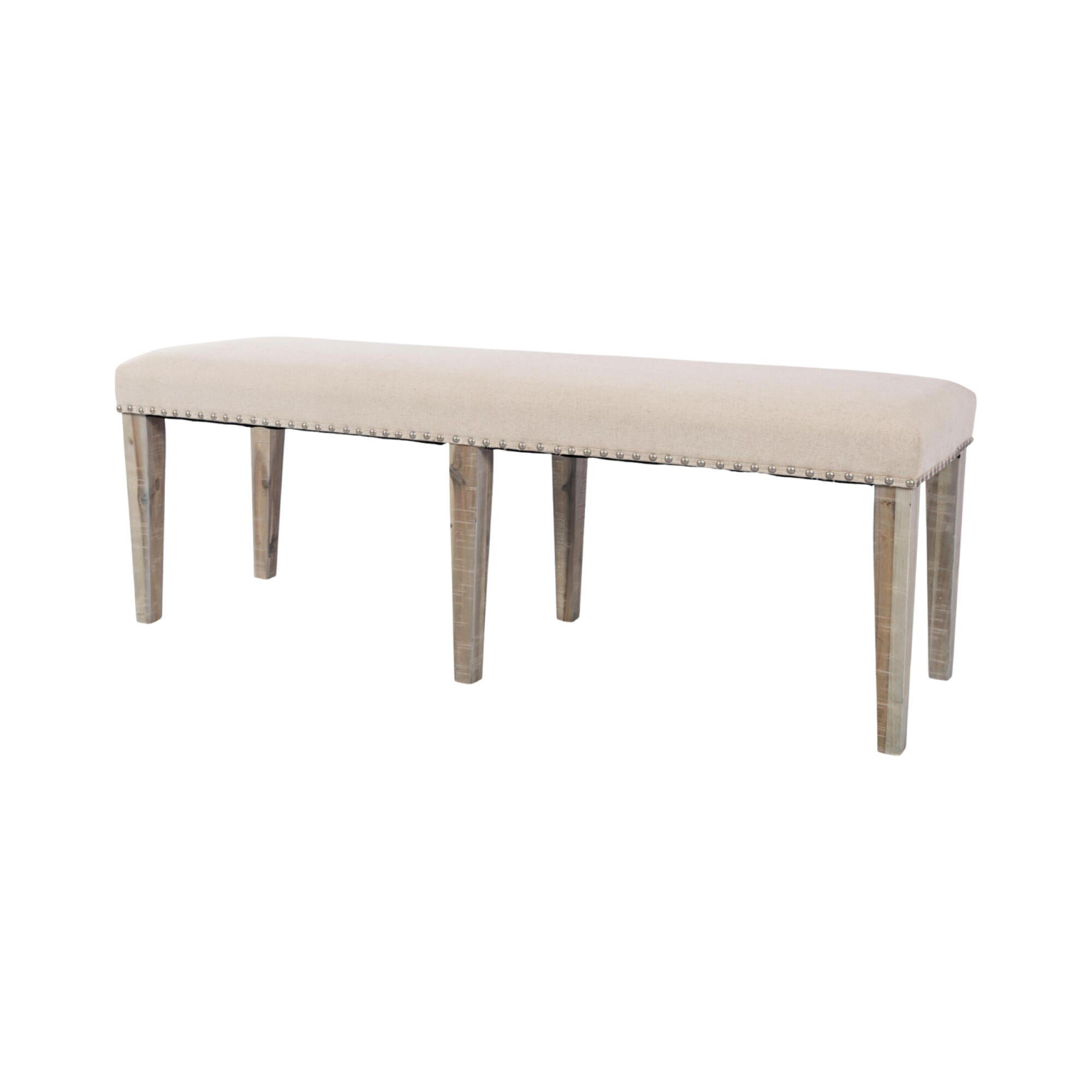 BANK AVOLA Beige 132x49x50 cm - Beige, Holz (132/50/49cm) - FURNLUX