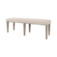 BANK AVOLA Beige 132x49x50 cm - Beige, Holz (132/50/49cm) - FURNLUX