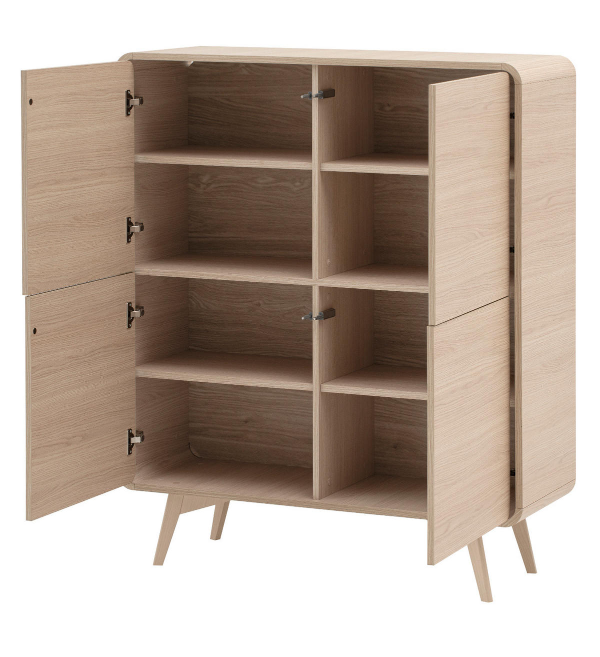 HIGHBOARD Eiche natur skandinavisch 108 cm, Kommode mit Push-to-Open - Eichefarben, Holz/Holzwerkstoff (108/130/39cm) - Furn.Design