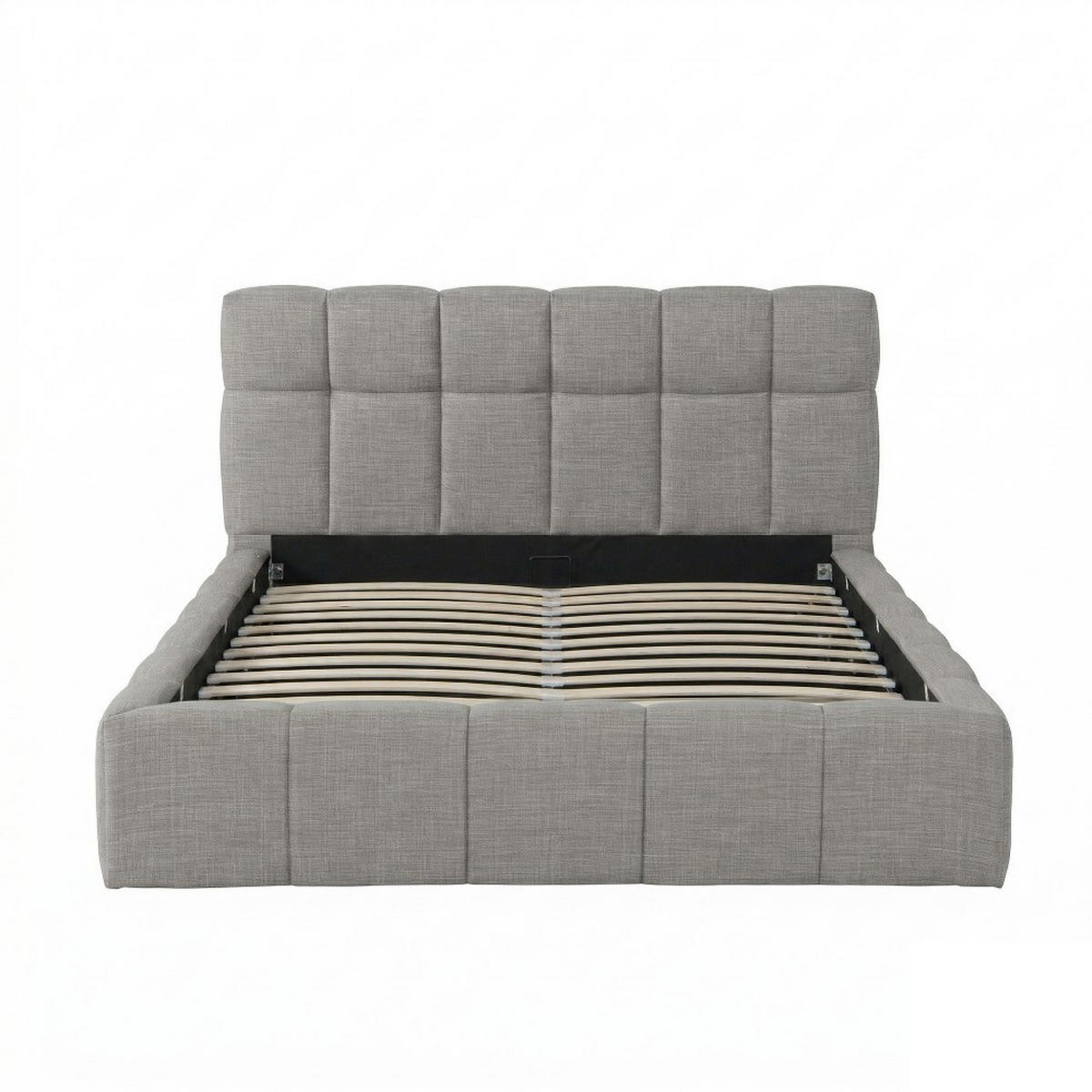 BETT ELIAS / 160x200 cm mit Bettkasten, Hellgrau - Hellgrau, Holzwerkstoff (160/200cm) - Weber Industries