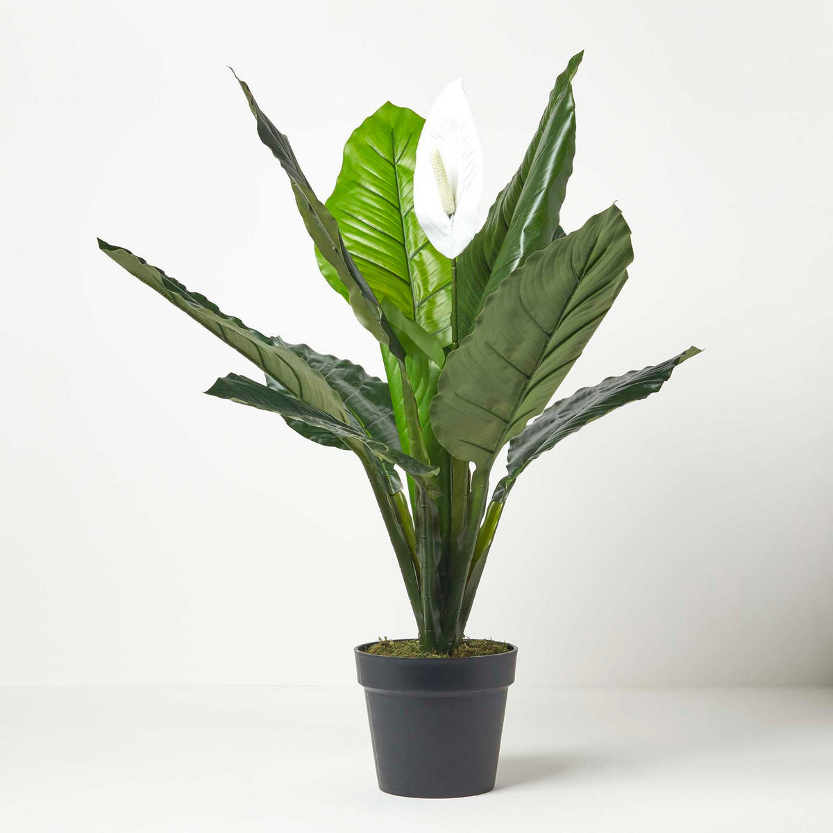 KUNSTPFLANZE Friedenslilie weiß, 90 cm - Weiß, Kunststoff (90cm) - Homescapes