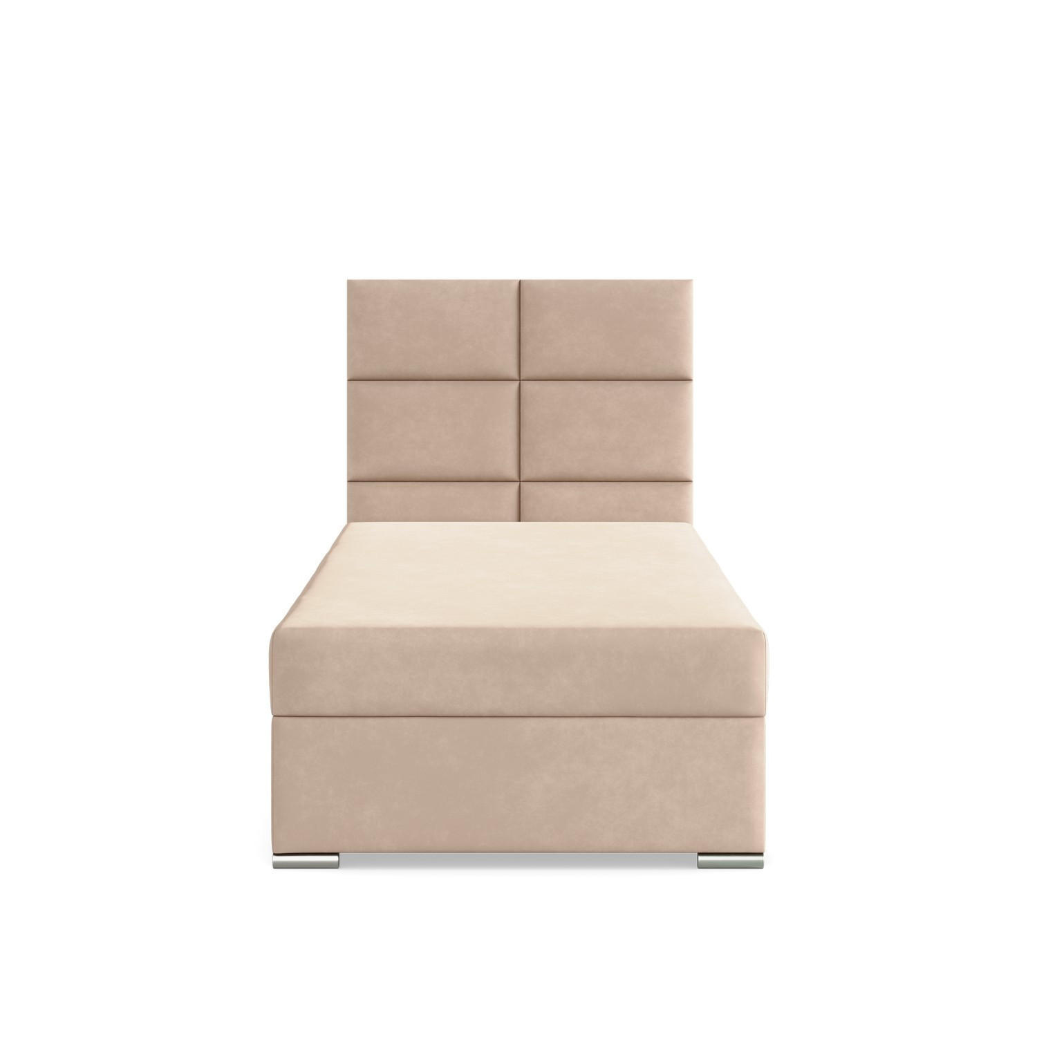 BOXBETT MIT KOPFTEIL 90x200 CALVI, Beige - Creme, Textil (90/200cm) - Mebligo