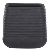 BLUMENTOPF schwarz quadratisch 50/50/49 cm Parikia - Schwarz, Naturmaterialien (49cm) - Beliani