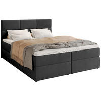 BOXBETT Boston mit Topper 180/200 Anthrazit - Anthrazit, Holzwerkstoff/Textil (180/200cm) - Bromarkt