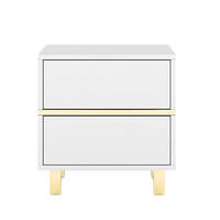 NACHTTISCH Magica, Weiß, Gold, Hochglanz - Goldfarben/Weiß, Holzwerkstoff (80.1/63/33cm) - Dancan