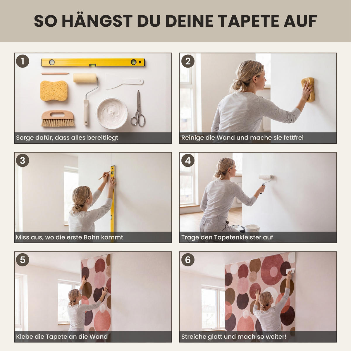 TAPETE - Kreise - Modern - Farbenfroh - 450x280 cm - Multicolor, Papier (450/280cm) - OnlyWow