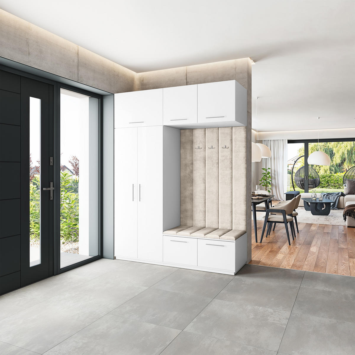 GARDEROBENSCHRANK REMA 180/240/60 cm Modern Weiß - Weiß, Holzwerkstoff (180/240/60cm) - MASSENO