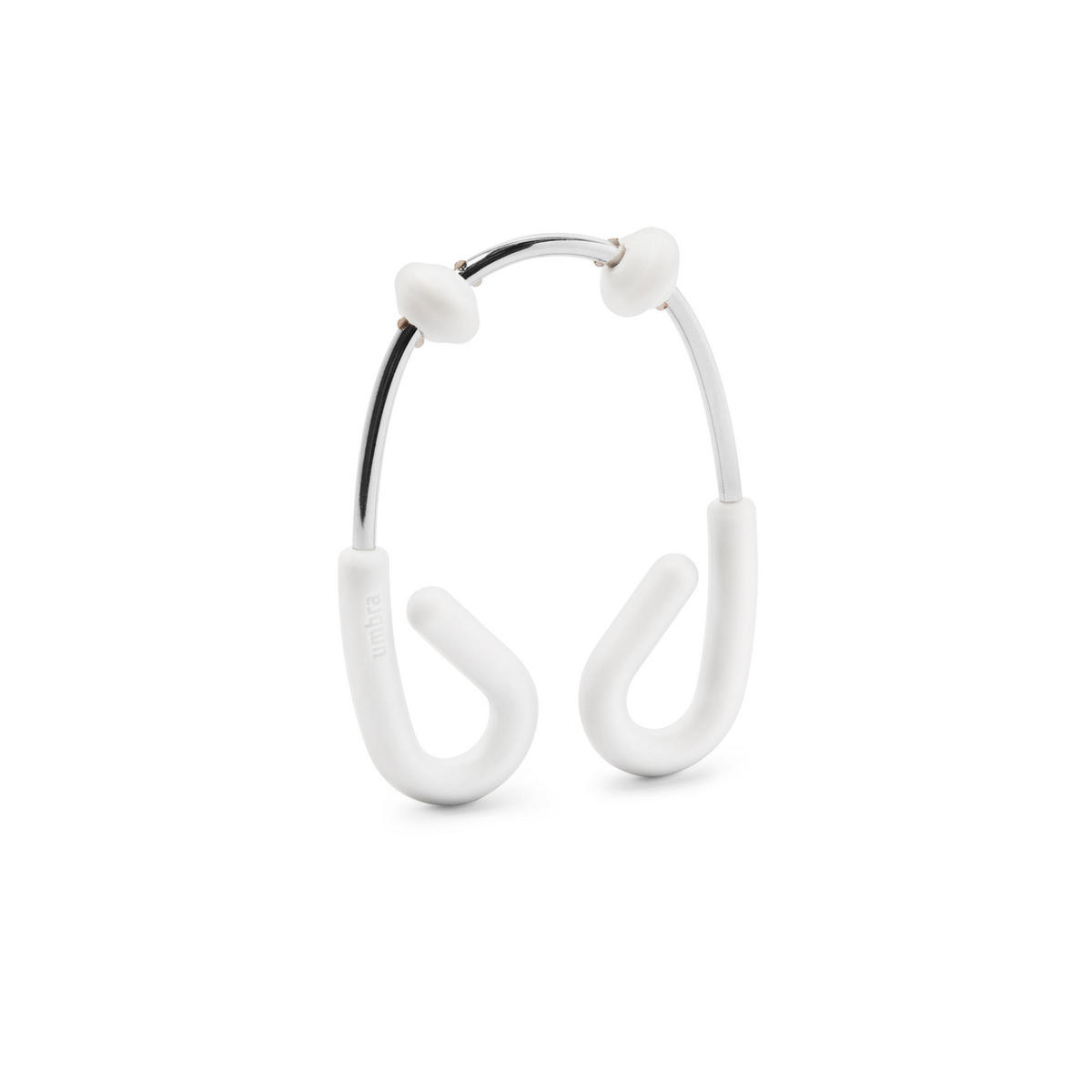 DOPPEL DUSCHVORHANGRINGE Flex, Weiß / Chrom - Weiß, Kunststoff (1.02/5/6.6cm) - Umbra