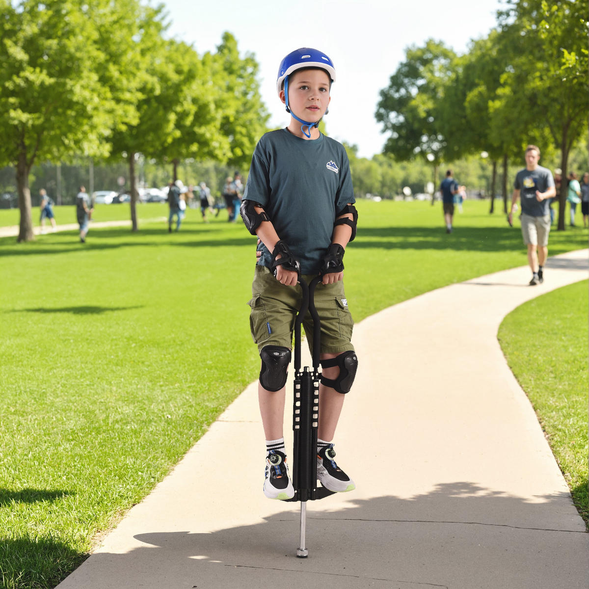 POGO-STICK - Schwarz, Kunststoff/Textil (29/6cm) - Relaxdays