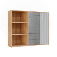 BADSPIEGELSCHRANK Lucie Bambus 74 x 60 cm mit 3 offenen Fächern - Grün, Holzwerkstoff (74/60/20cm) - Vicco