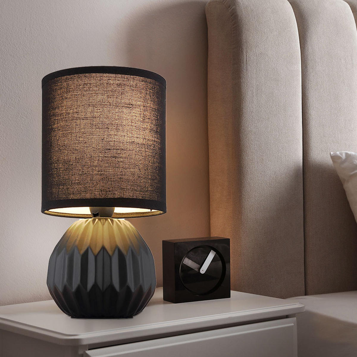 TISCHLEUCHTE Keramik Schwarz - Schwarz, Metall (12/12/23cm) - Globo Lighting