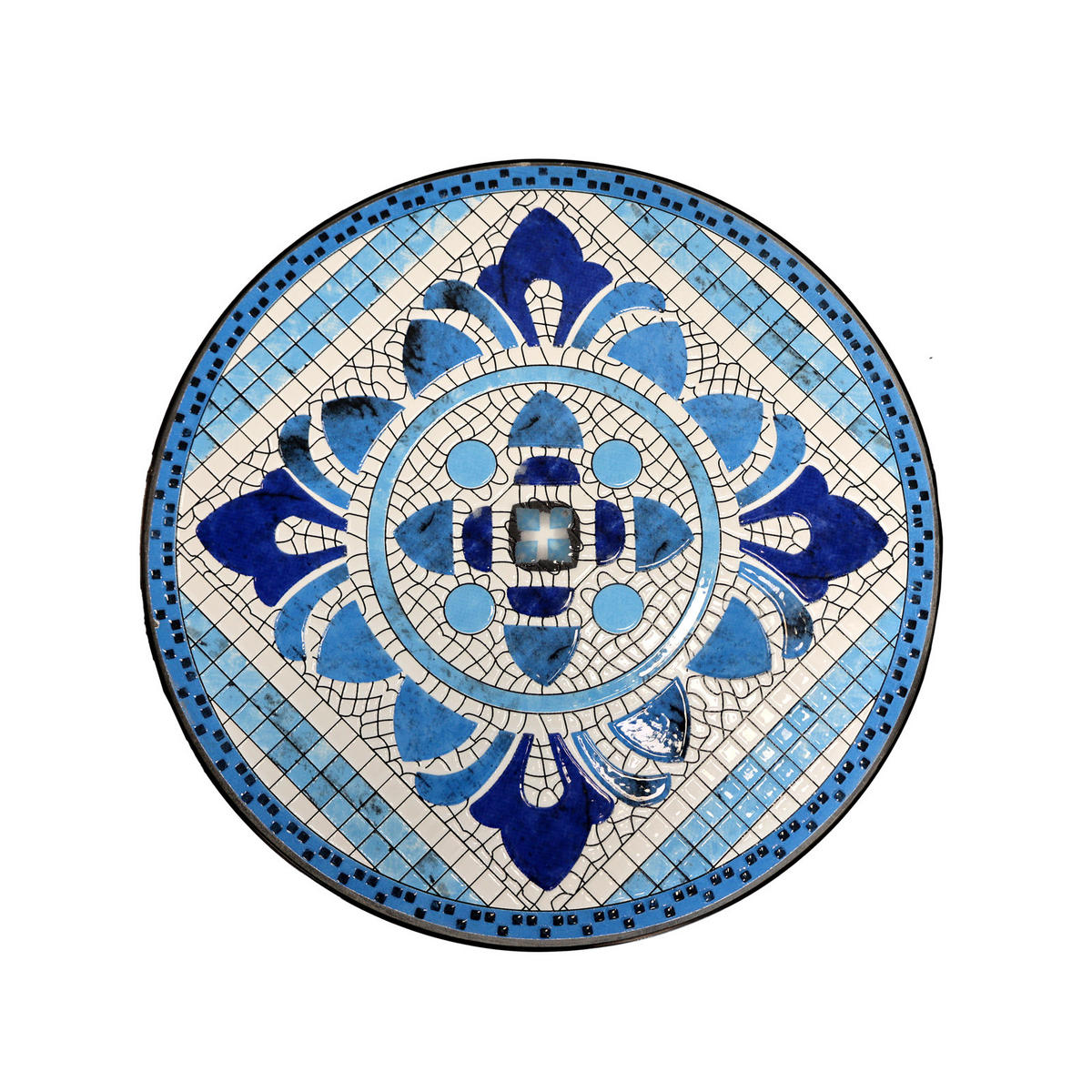 BISTRO-SET PARIS Mosaik Blau - Blau, Metall - SVITA