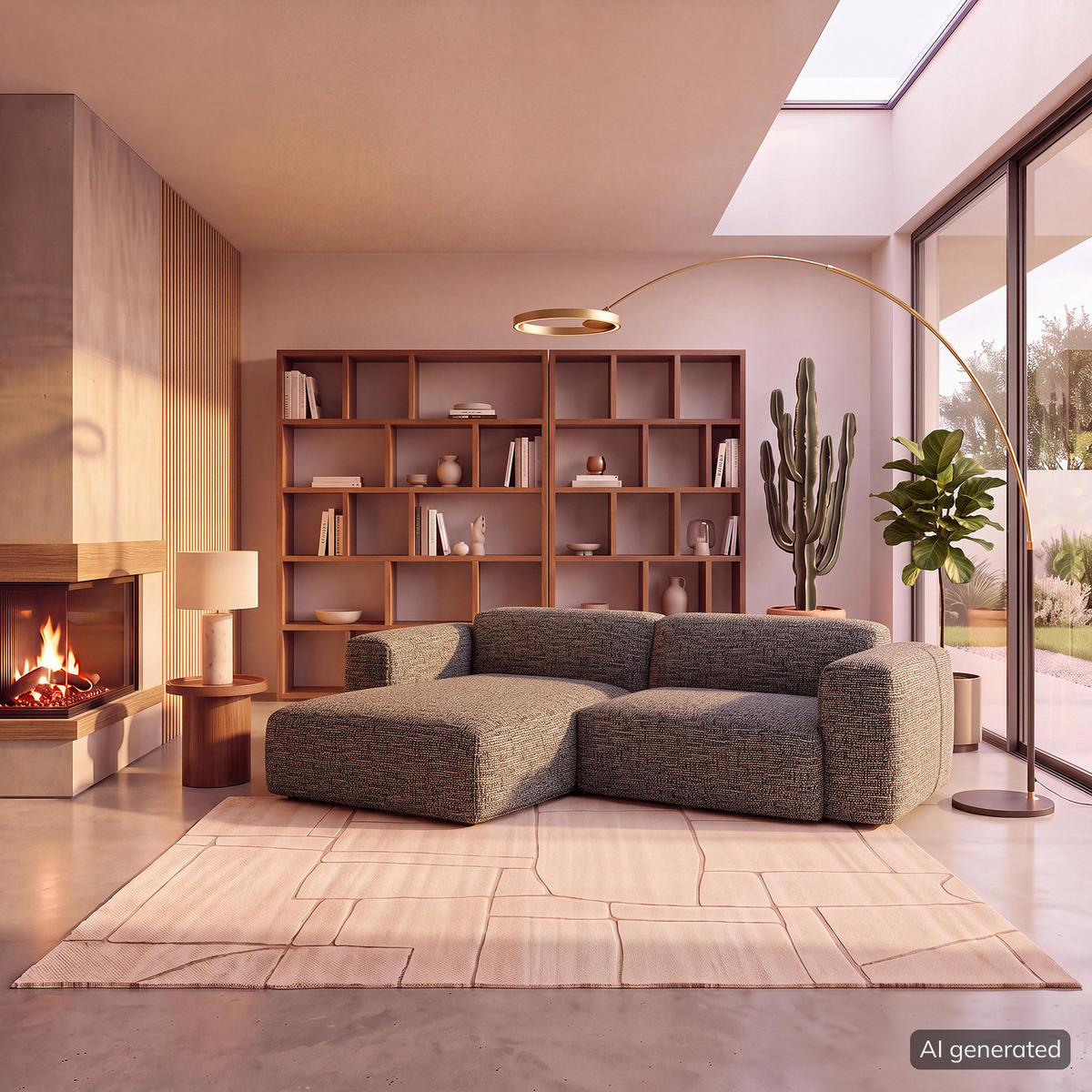 1,5-SITZER ECKSOFA mit Longchair - Schwarz/Grau, Kunststoff/Textil (260/173cm) - home24