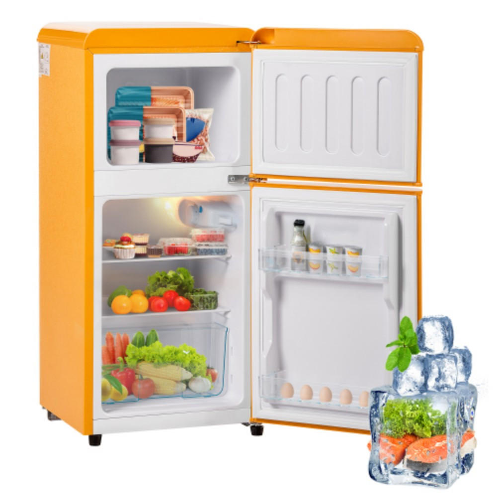 MINIKÜHLSCHRANK Antikgelb 88.8/45.5/42.5 cm 60L - Dunkelgelb, Kunststoff/Metall (45.5/42.5/88.8cm)