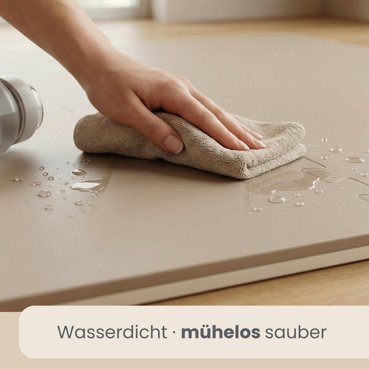 BODENSCHUTZMATTE, 50x50x2.5 cm, 4er Set, Beige/Braun - Beige, Kunststoff (50/50cm) - eyepower