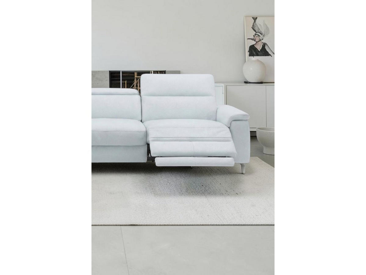 ECKSOFA Ambassador Echtleder mit 1 x Relaxfunktion Weiß - Weiß, Leder/Metall (224/272cm)