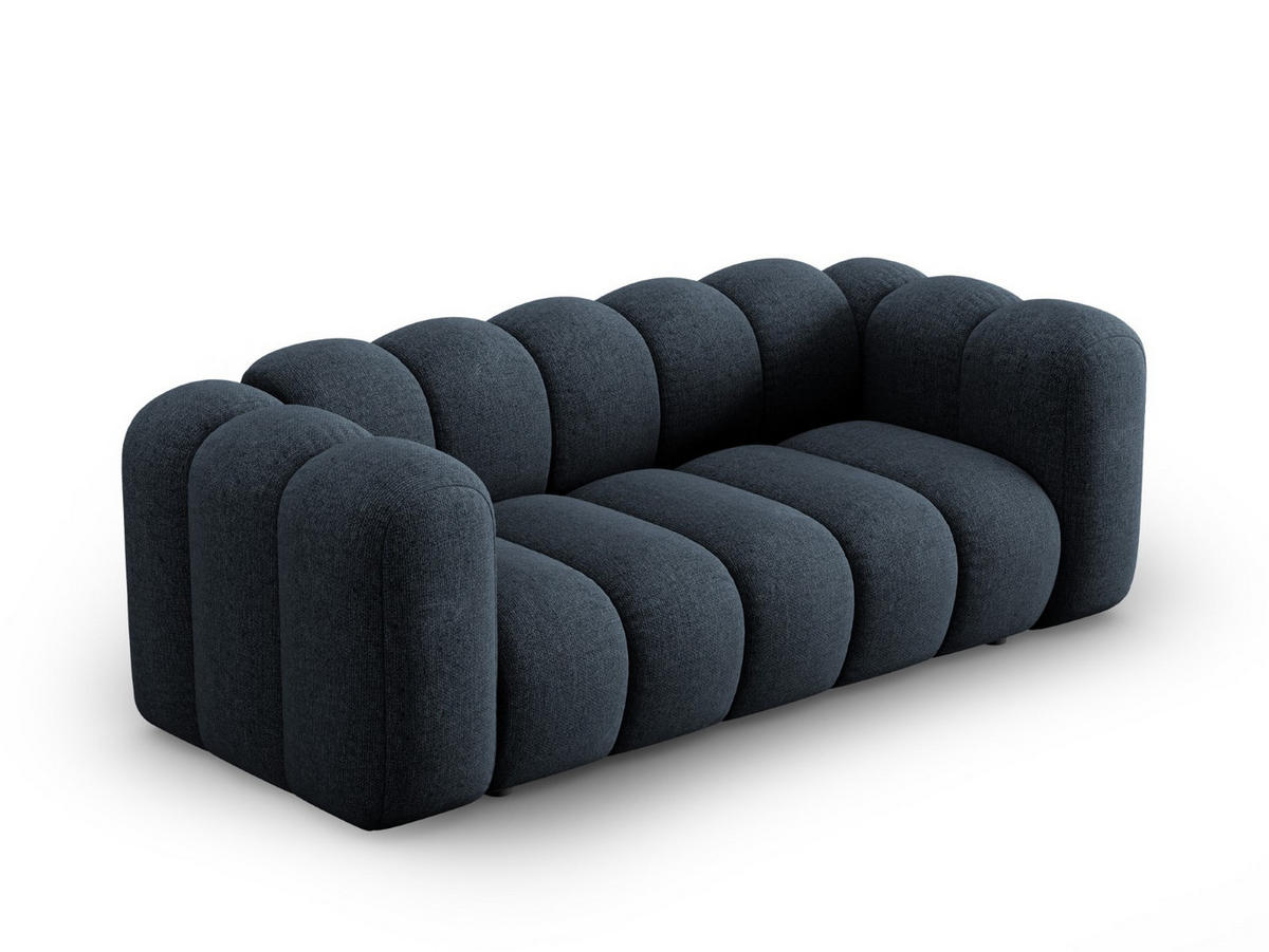 SOFA Lupine aus Chenille-Stoff königsblau 2 Sitzplätze - Dunkelblau, Textil (95/70/200cm) - Micadoni