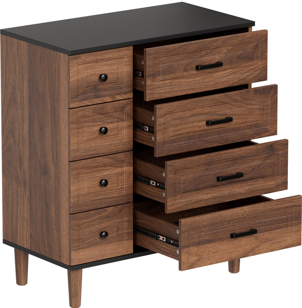 SCHUBLADENKOMMODE mit Füßen in 75/87/40cm-DG3 - Walnussfarben, Holzwerkstoff/Metall (40/87/75cm) - HOMAVO
