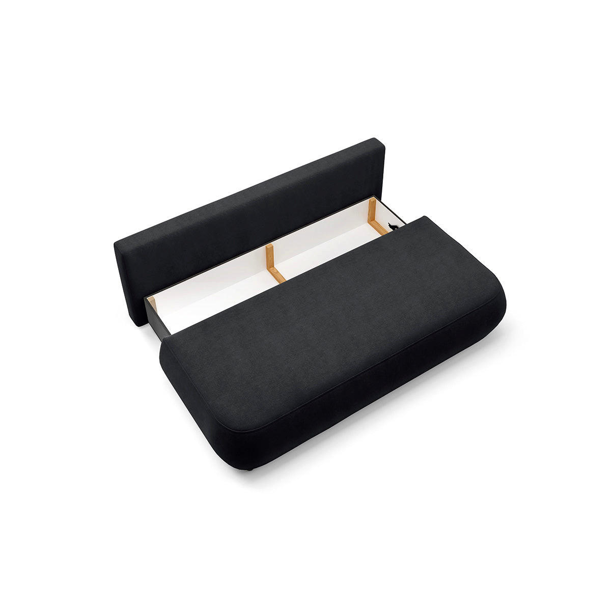 SOFA Antonio 3 Sitzplätze Schwarz - Schwarz, Holz (210/82/106cm) - Petits-meubles