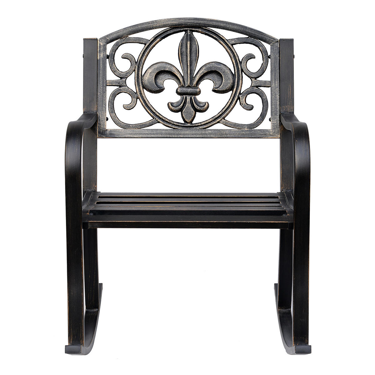 SCHAUKELSTUHL DE-06997 antik, Ornament, Metall Bronze - Bronzefarben, Metall (73/85/60cm) - ComfortXL