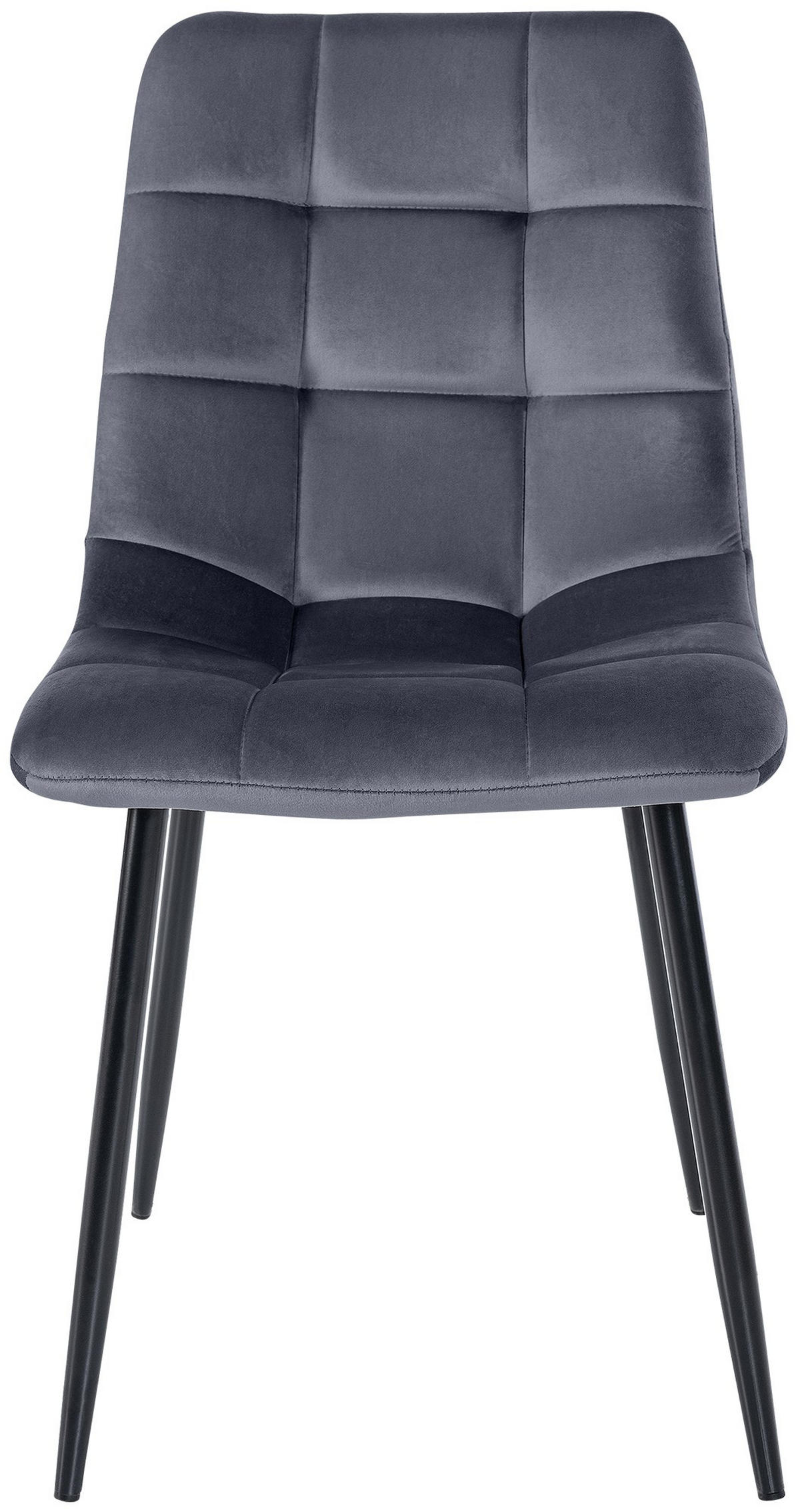STUHL Samt Dunkelgrau - Dunkelgrau, Textil/Metall (45/84/55cm) - CLP