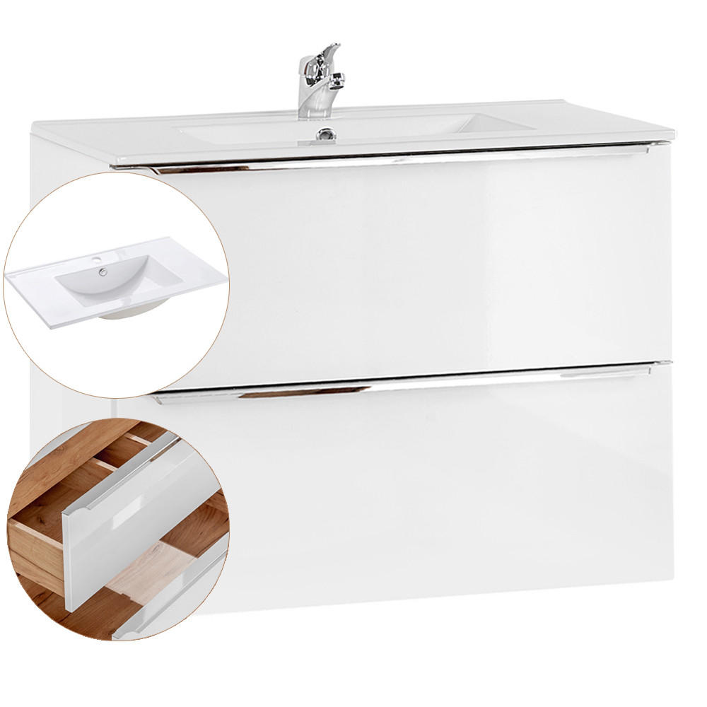 WASCHTISCH Toskana-56 - Weiß, Holzwerkstoff (81/59/46cm) - Lomado