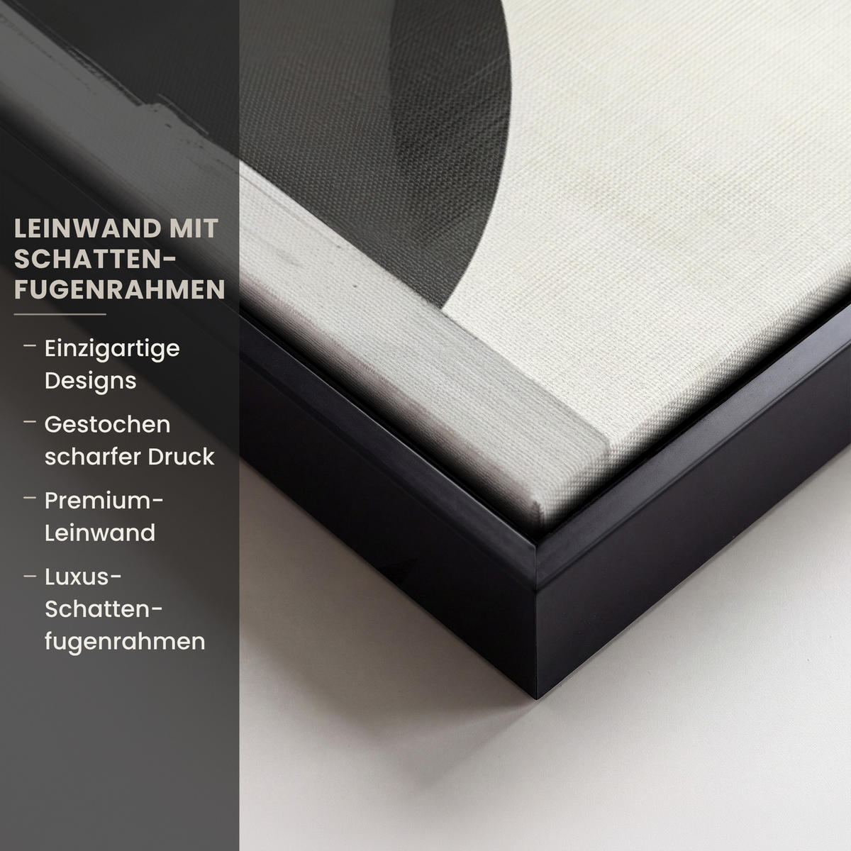 LEINWAND Bilder mit Rahmen - Gold - Rechtecke - Kreise - Abstrakt - 70x50 - Weiß, Textil (70/50cm) - MuchoWow