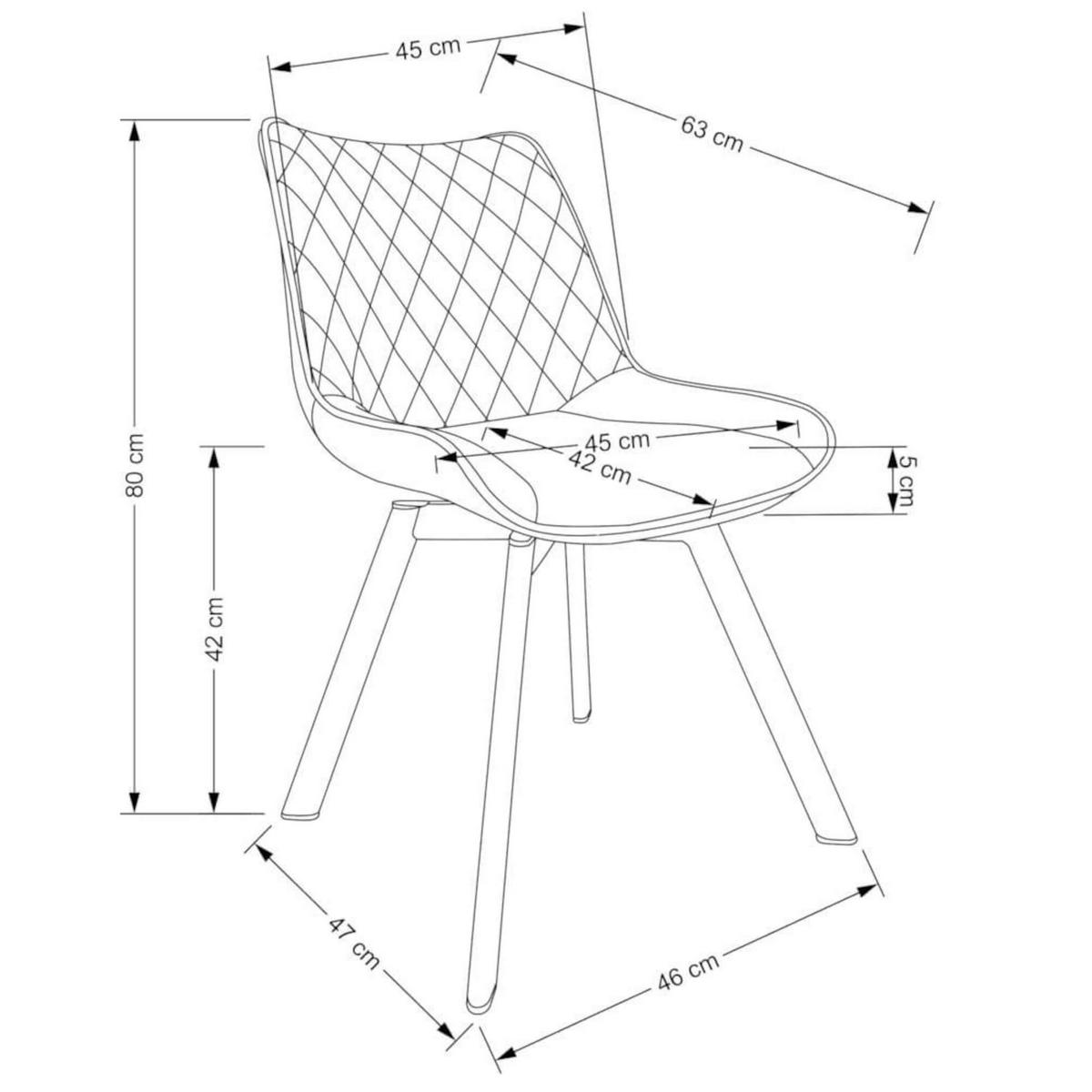 STUHL LUXI K520 - Schwarz, Holzwerkstoff/Metall (46/80/47cm) - Meblini