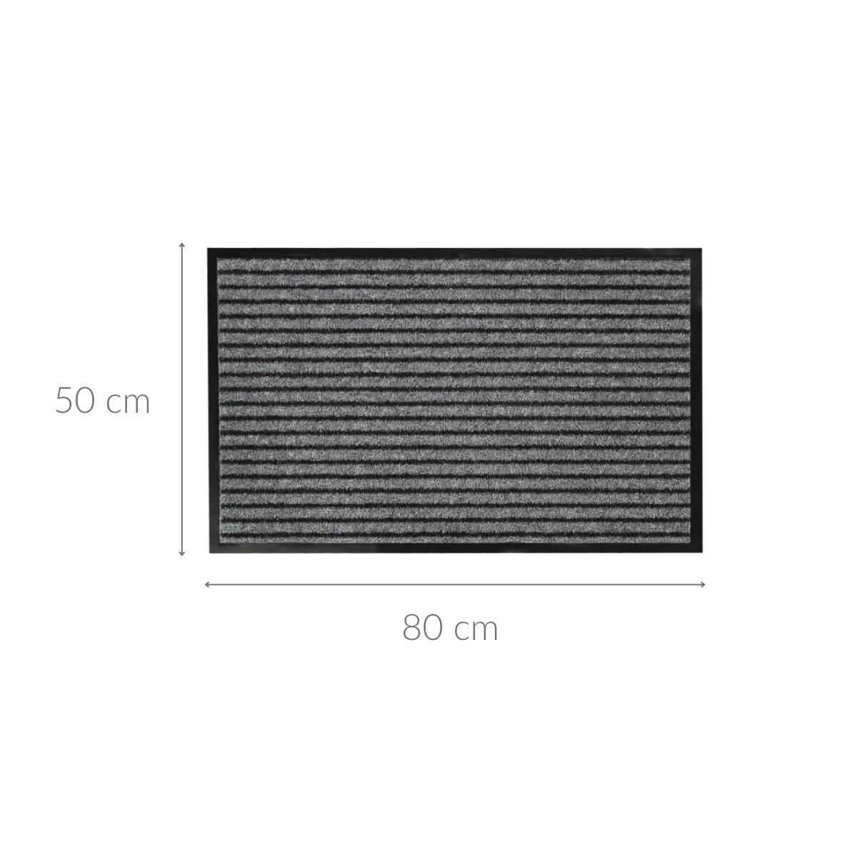 FUSSMATTE Graue Streifen staubabweisend - Anthrazit, Kunststoff (50/80cm) - Douceur d´intérieur