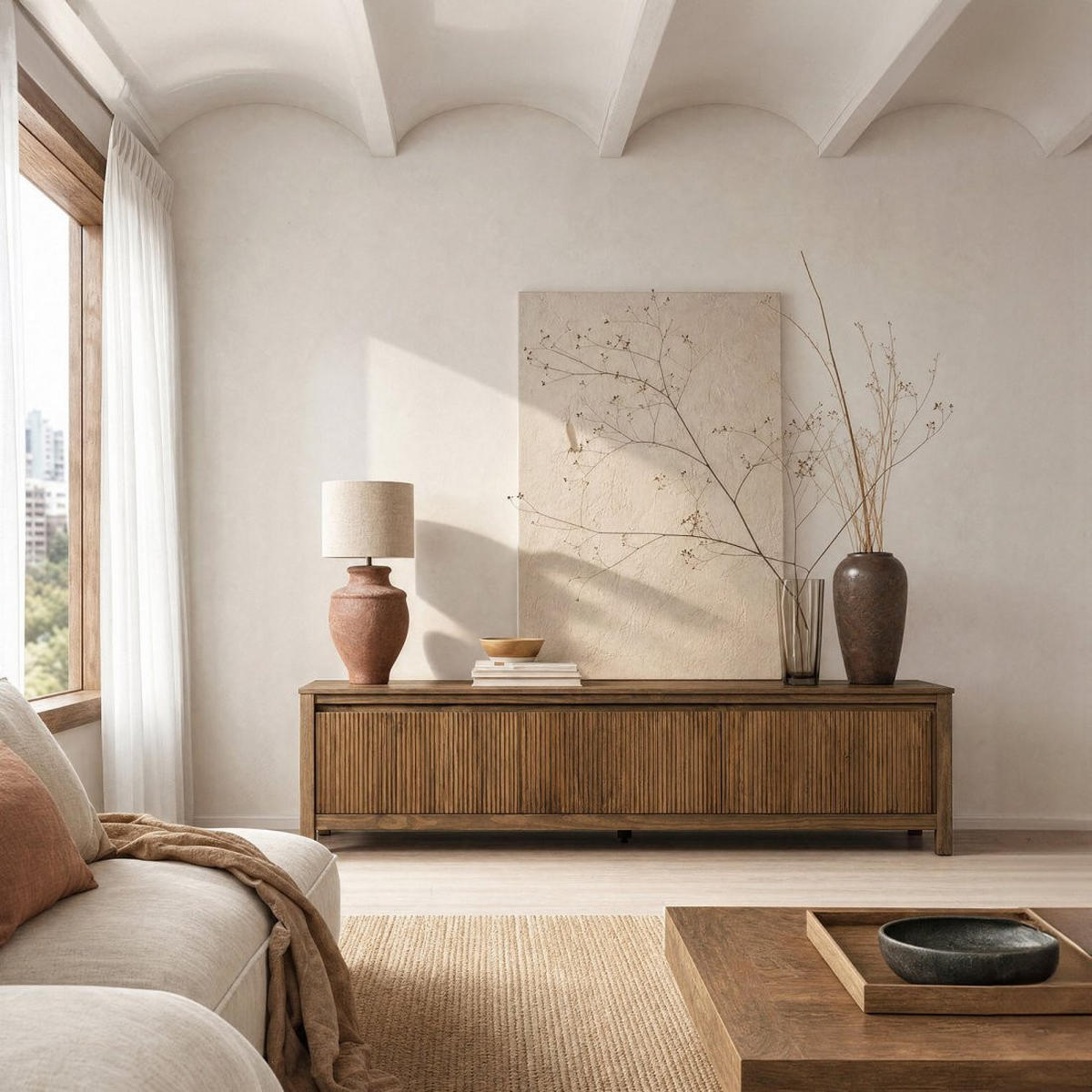 TV-ELEMENT Hanne Walnuss 180 cm x 48 cm - Walnussfarben, Holz (180/48/39cm) - Klast Home