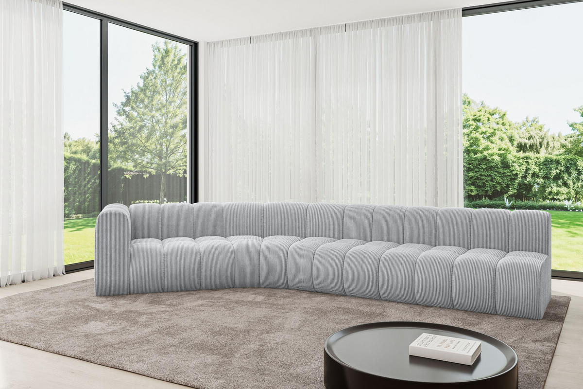 ECKSOFA modulares Sofa Karex-L2 - 399x194x70 cm Grau - Grau, Holzwerkstoff/Textil (399/194cm) - ALTDECOR